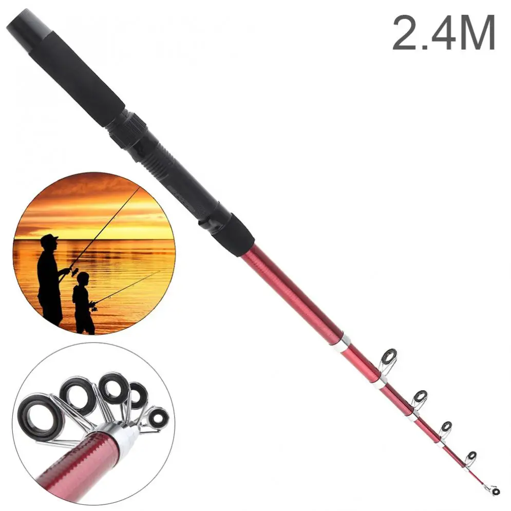 

2.4m Portable Glassfiber Telescopic Fishing Rod Sea Pole Travel Sea Rock Rods