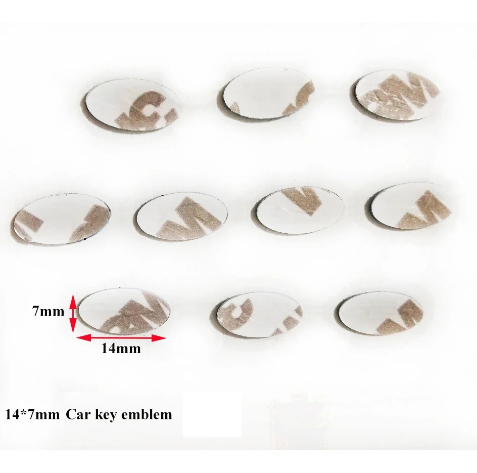 14X7mm овальной формы автомобиля брелок-контроллер стикером лого в виде 17X9mm
