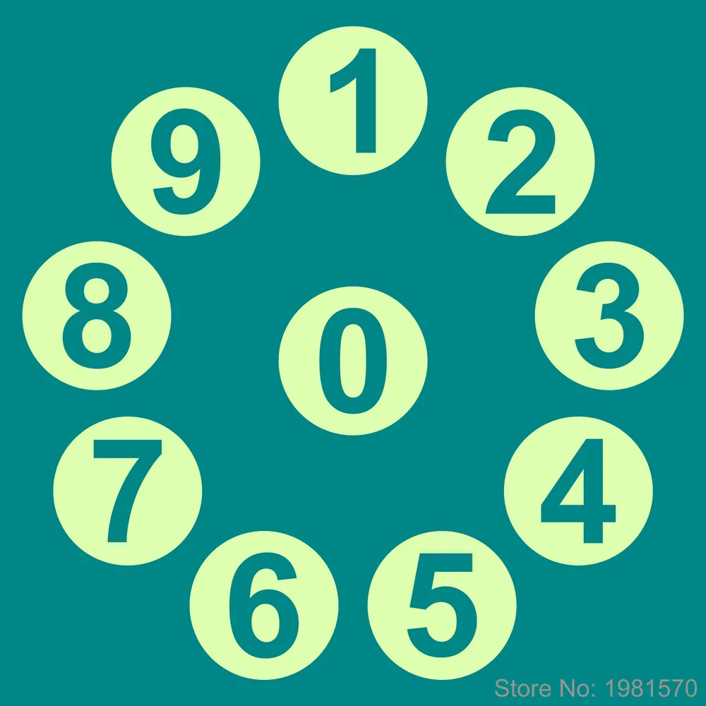 Наклейка со светящимися цифрами s наклейка с круглыми для дома квартиры