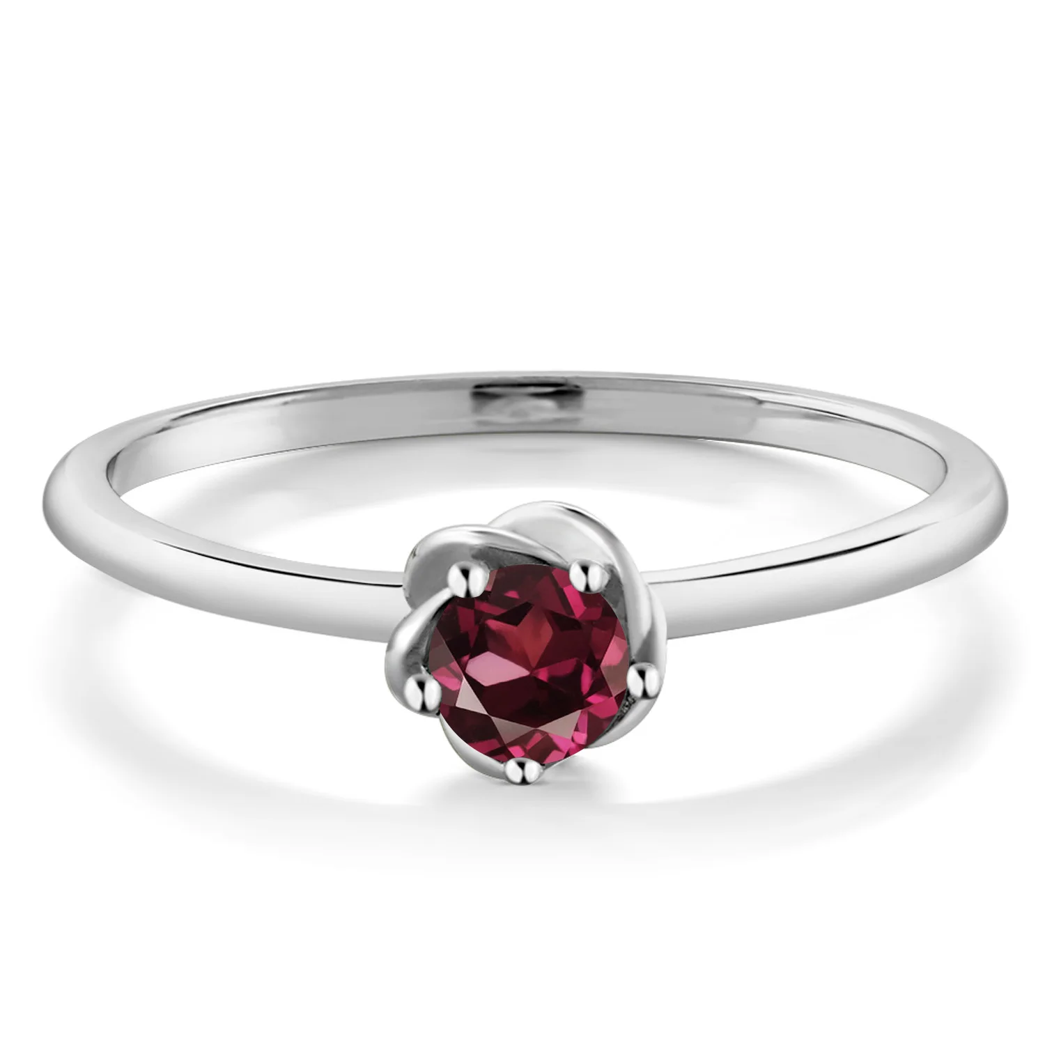 0 22 Ct Круглый красный родолит гранат 10K белое золото кольцо|ring ring|ring engagementrhodolite ring |