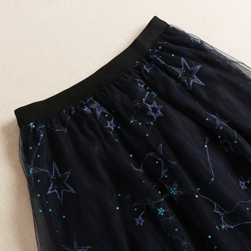 Новая мода осень зима юбка комплект из 2 предметов женский длинный рукав вышивка