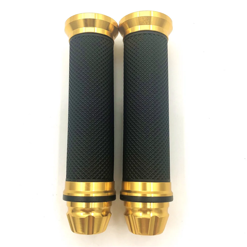 Gold Рукоятки для мотоцикла, рукоятка, резиновая педаль, байкер, скутер, руль, рукоятки, модифицированный руль, дроссельная заслонка, поворотная рукоятка, рукоятки - Цвет: Gold