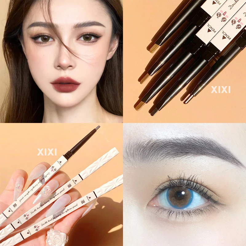 

5 Colors Small Gold Bar Thin Double-head Eyebrow Pencil Wild Mist Natural Waterproof Eyebrow Pen Cosmetics Makeup TSLM1