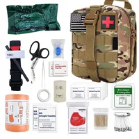 46 Pieces Survival First Aid Kit Molle Outdoor Gear Emergency Kits Trauma Bag for Camping Hunting Hiking Home Car and Adventures