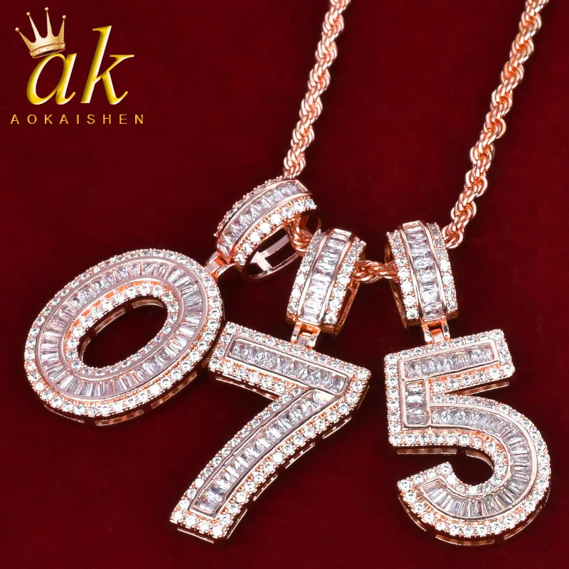 

Baguette Pendant bling Necklace For Women Gold Color Cubic Zirconia Hip Hop Rock Street Jewelry