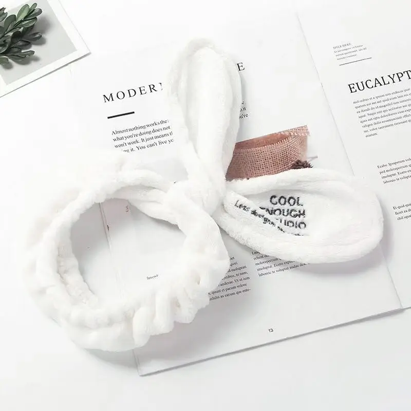 Реснички из кораллового флиса для волос бант крестик повязка мытья лица макияж