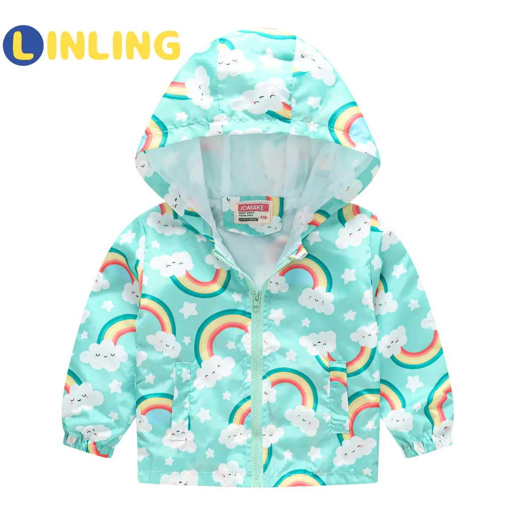 

LINLING Spring Baby Coats Full Short Toddler Fall Clothes Cartoon Casual Cute Boys Outerwear Fashion Windbreaker Jacket P818
