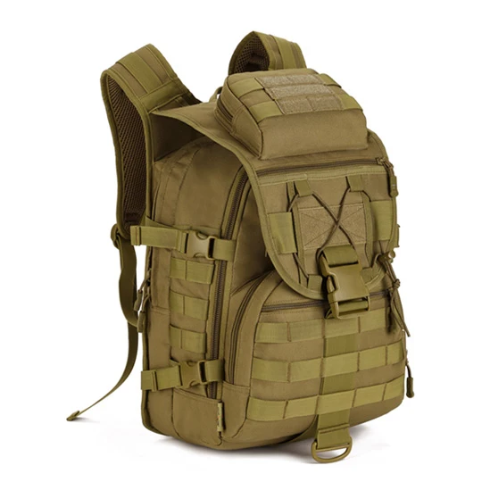 khaki 40L большая емкость уличная Сумка водонепроницаемая износостойкая альпинистская Беговая походная Сумка тактический пакет военный рюкзак - Цвет: khaki