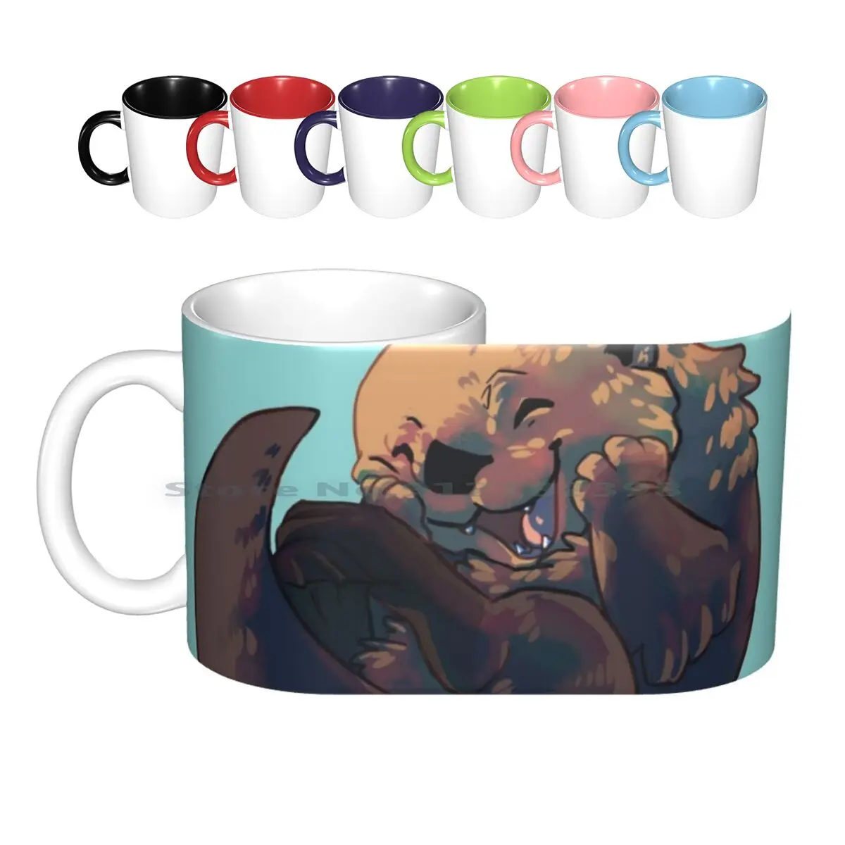 

Giggling Otter Ceramic Mugs Coffee Cups Milk Tea Mug Otter Animals Otters Cute Giggling Fluffy Animal Adorable Cuddly Creative