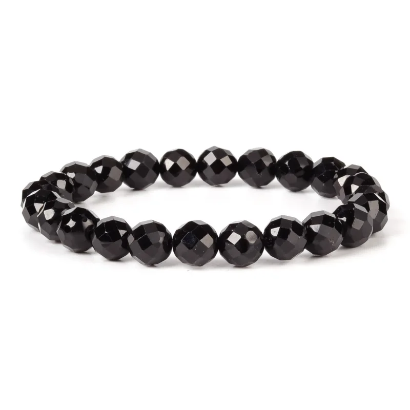 Натуральный 6/8 мм драгоценный камень резит черный турмалинового браслета для