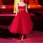 Женское вечернее платье, фатиновое красное платье для выпускного вечера, индивидуальный пошив