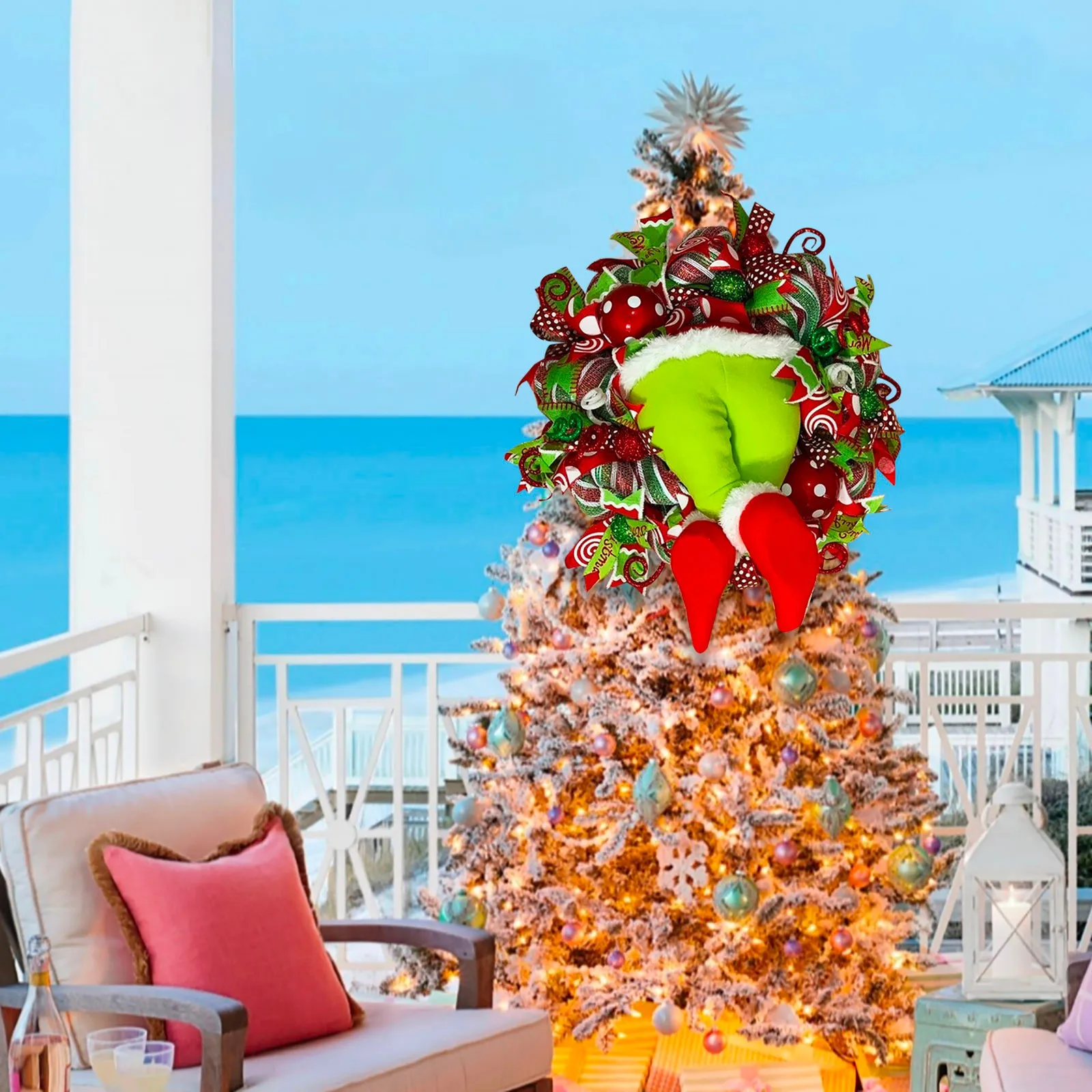 Новый Рождественский венок с омелой Декор рождественские украшения для дома |