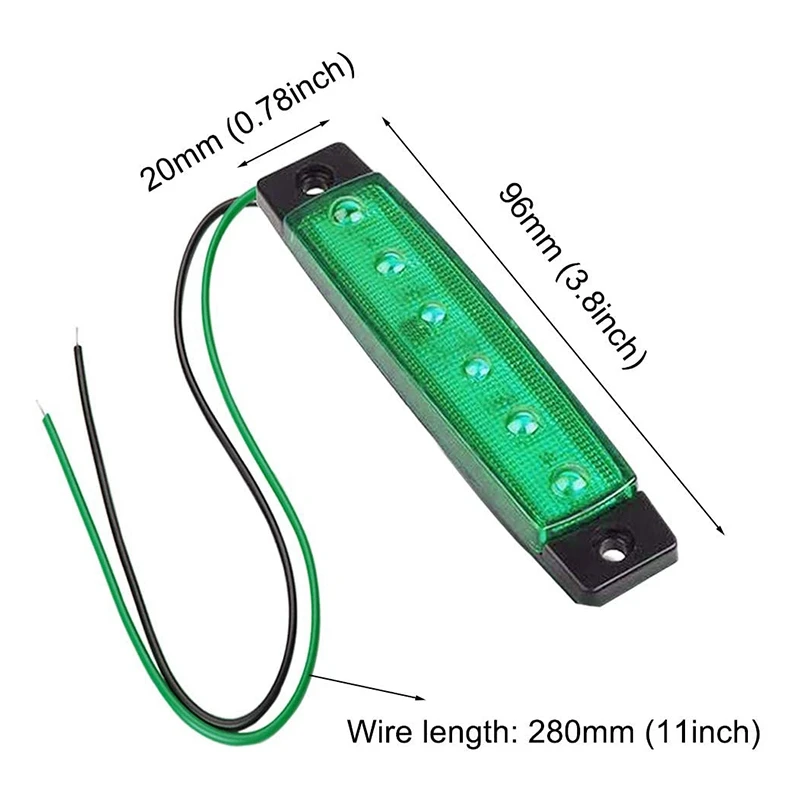 

10PCS Marine Boat Lights 12V Waterproof Boat 6 LED Lights Kayak Lights for Boat Deck & Cockpit Decoration Light Green