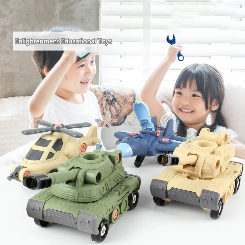 

Kids Assembling Building Blocks Toy Tank Airplane Car Disassembly Model Children Educational Puzzle Toy