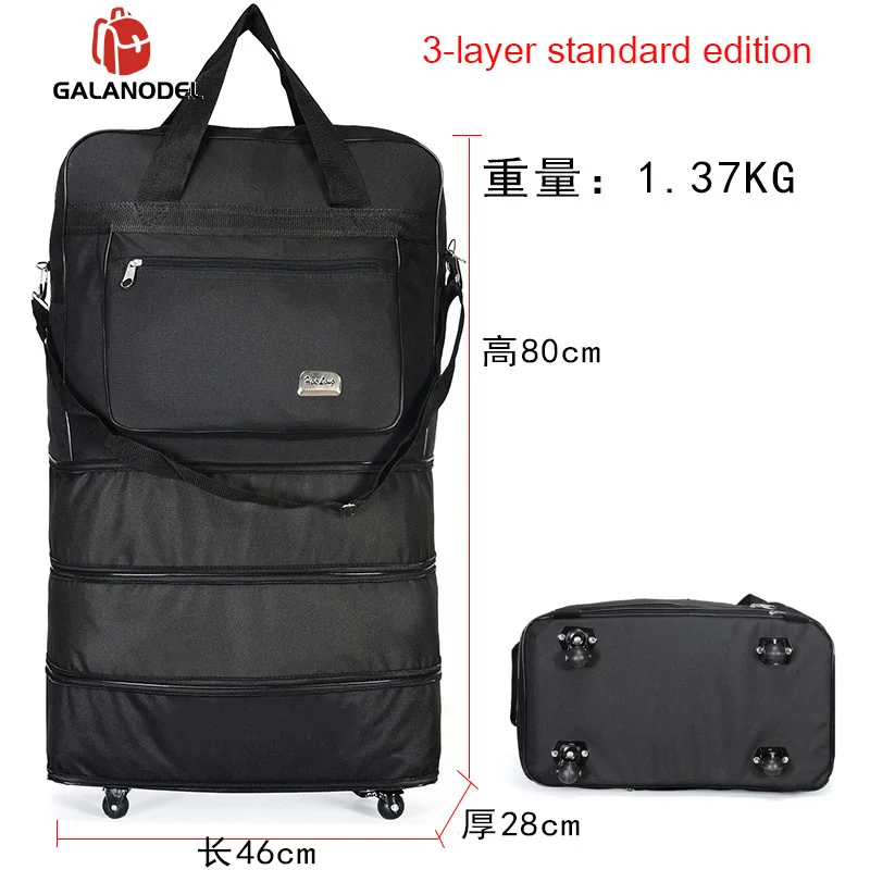 GALANODEL Duffel портативная дорожная сумка ткань Оксфорд багаж с колесами сумки