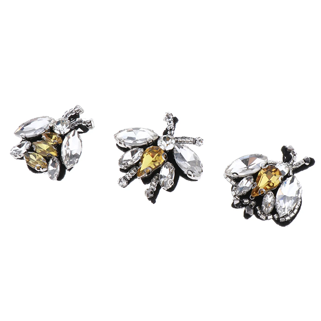 3 см x шт. стразы из бисера Насекомые Пчела ШИТЬЕ ПАТЧ украшения для скрапбукинга