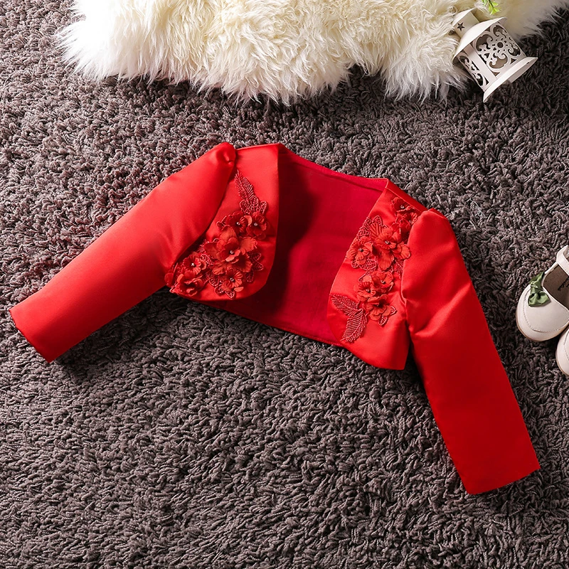 Необычные для маленьких девочек хлопковый кардиган жакет-болеро пиджак