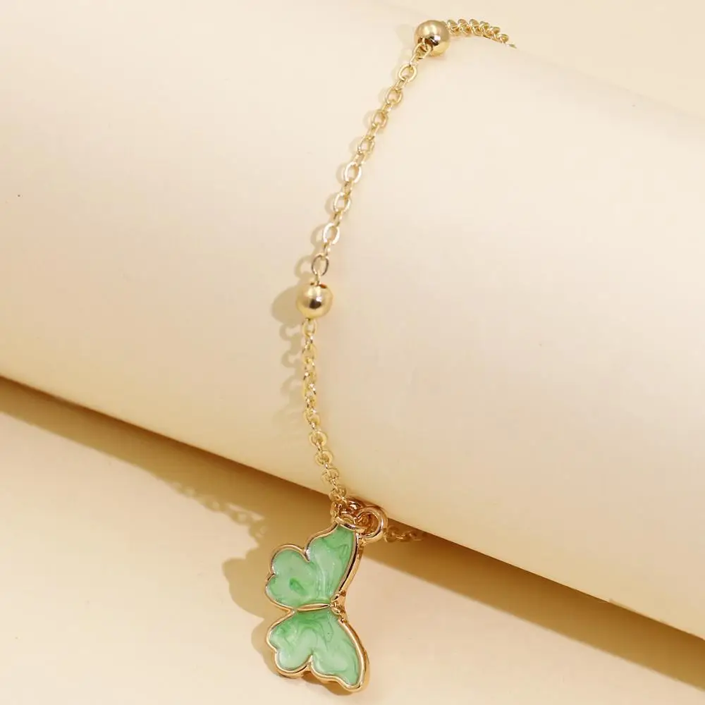 Летние браслеты Pinkdudu из цинкового сплава с подвесками в виде бабочки Модный