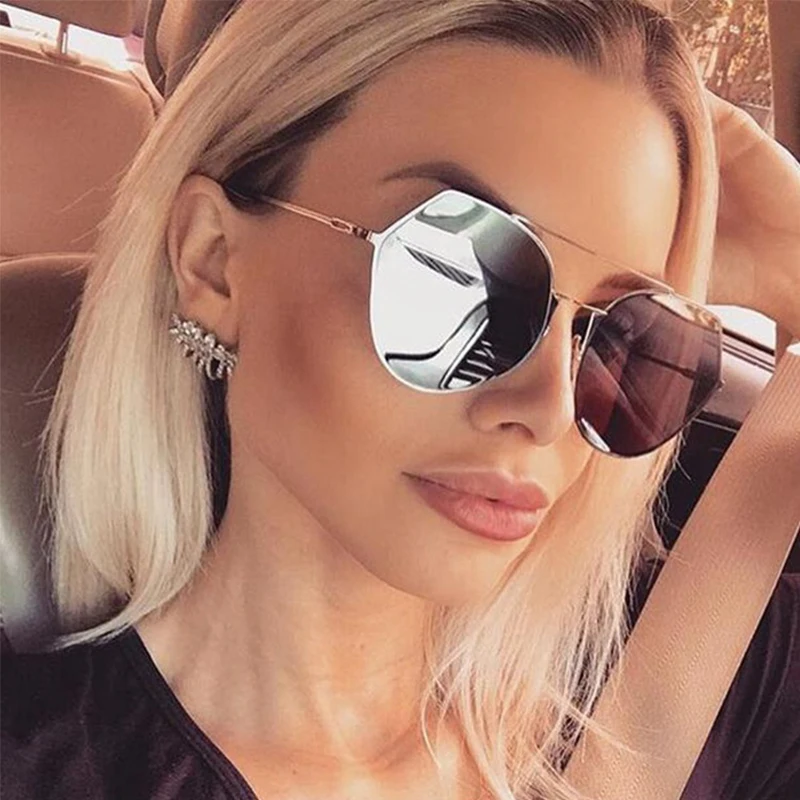Солнцезащитные очки зеркальные женские в винтажном стиле кошачий глаз без