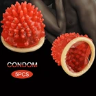 5 шт.компл. Коралловая фотография с шипами, латексные массажные презервативы для вагинальной стимуляции для мужчин, интимные изделия
