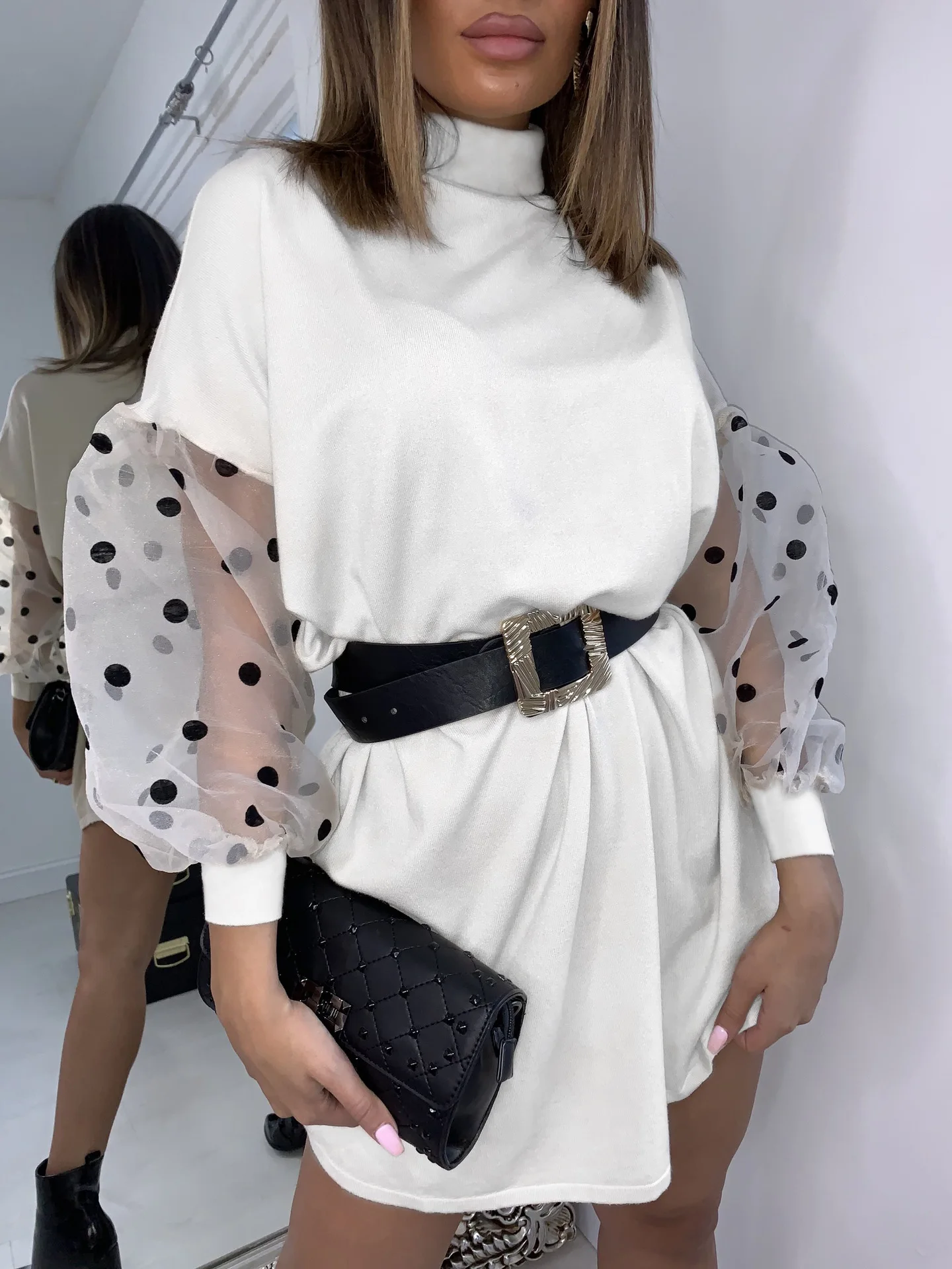 

Sexy Solid Mesh Women Dress 2020 Autumn Long Sleeve Pullover Belt Short Party Dresses Female Fashion Slim Dress Vestidos