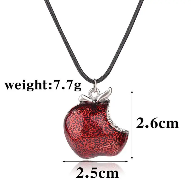 

One Bite Red Poison Apple Pendants Necklace Once Upon a Time Necklace Regina Mills Necklace Collar Women Statement Jewelry