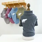 Рубашка для домашних животных Тедди зимняя белая с принтом медведя домашняя одежда для собак Теплый свитер рубашки для щенков водолазка пуловеры для домашних животных Одежда для собак