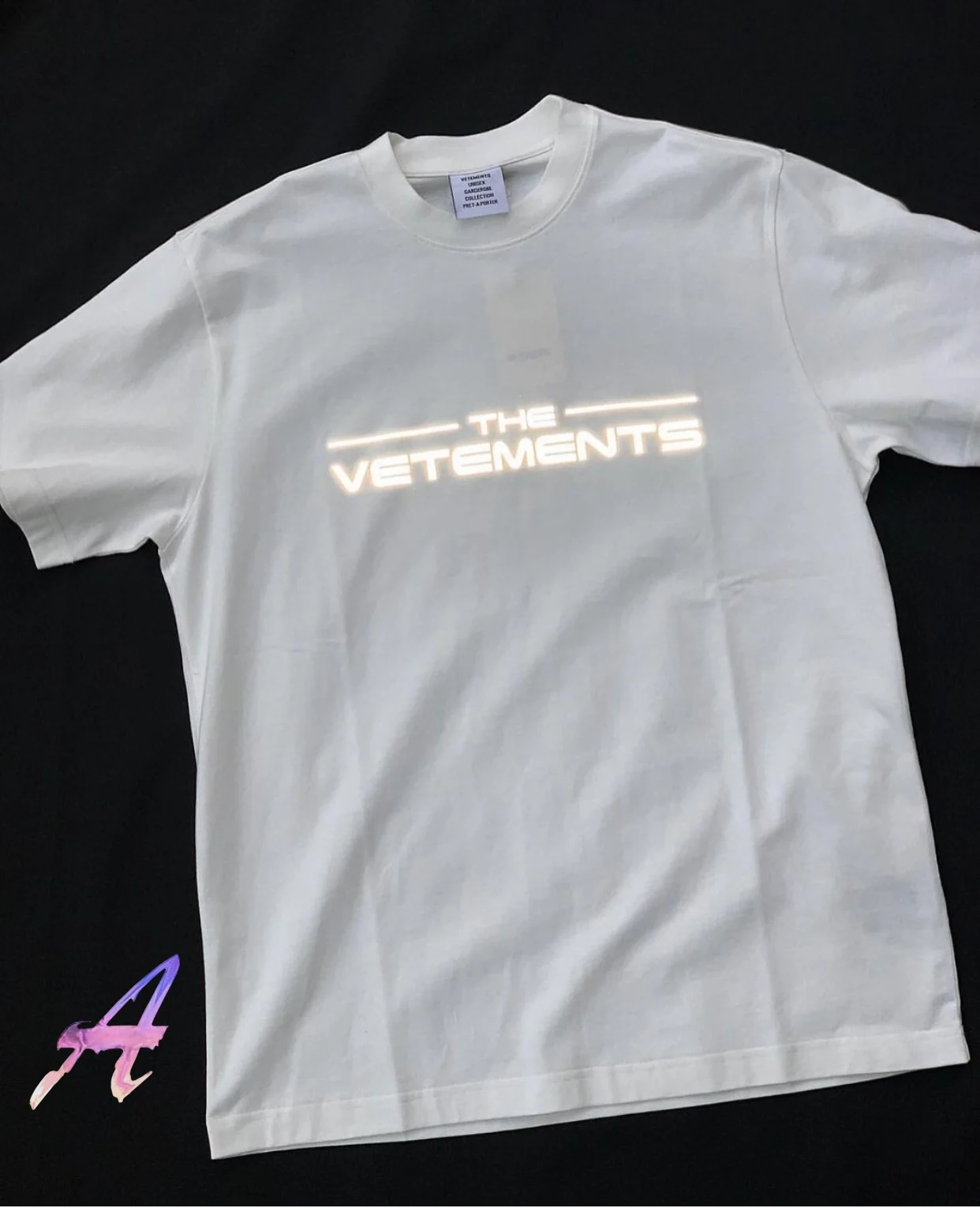

Reflective Logo Vetements T-shirt Men Women 3M Reflective Print Vetements T-shirts High Quality Streetwear VTM Tops Harajuku