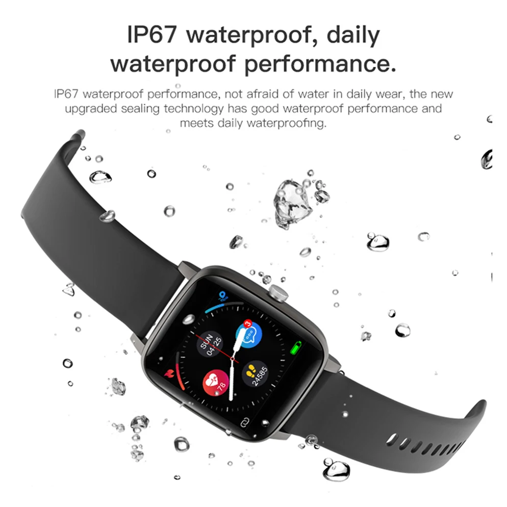 

SQR T98 Smart Watch Men 2020 Temperature Blood Pressure Heart Rate Fitness Tracker Women Bluetooth Smartwatch for iOS Android