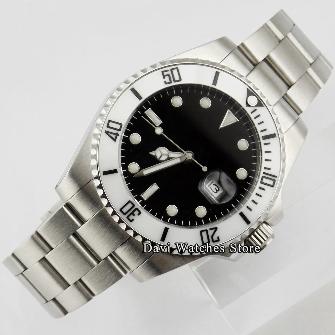 Роскошные стерильные мужские электронные часы 43 мм/40 мм белая керамическая рамка