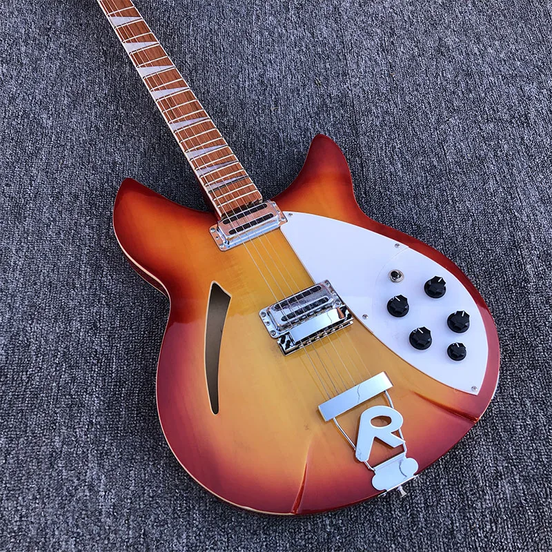 

2019 Высококачественная 6-струнная электрическая гитара, Ricken Sunset Burst электрическая гитара с R-хвостом, бесплатная доставка