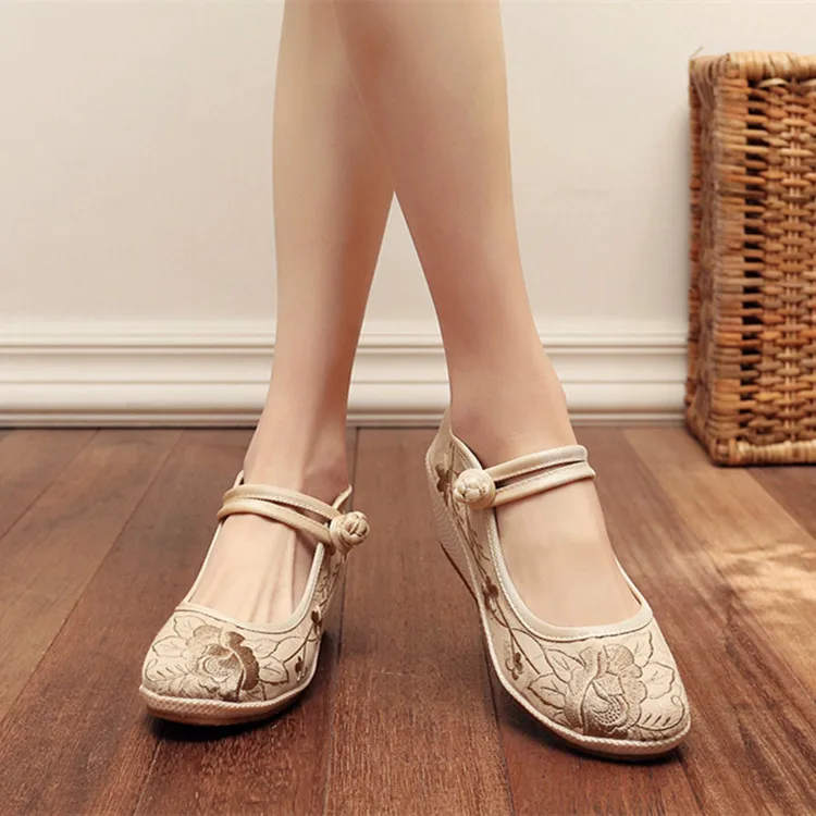 Женские парусиновые туфли с вышивкой в китайском стиле старого Пекина ханьфу для