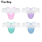 Мужское блестящее мягкое атласное нижнее белье TiaoBug с оборками и бантом с оборками, бикини с высоким вырезом и низкой посадкой, стринги, нижнее белье, трусики