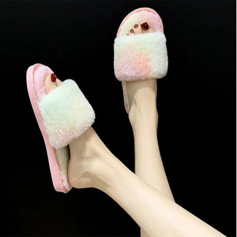 Женские модные домашние тапочки Сезон зима 2020 года Женская теплая обувь из