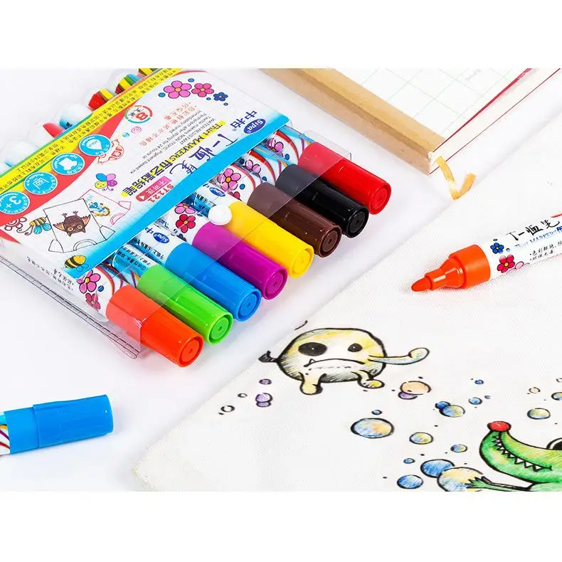 8 цветов маркеры для футболок перманентные ручки одежда ткань подпись дизайн