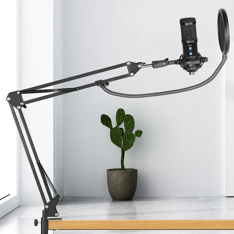 

BM858 Microphone Kit Studio USB Computer Condenser Microphone with Adjustable Arm Stand Shock Mount for YouTube