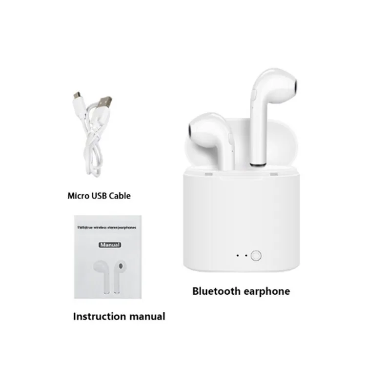 i7s-white I7s TWS Bluetooth наушники стерео вкладыши Bluetooth гарнитура с зарядкой Pod беспроводные гарнитуры для всех смартфонов - Цвет: i7s-white