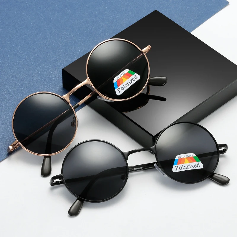 

polarized sunglasses 4 colors women 2021 man metal frame round sun glasses male driving black accessories summer glasses