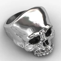 2021 new exaggerated skull head shape mens ring fashion metal horror accessories party jewelry size 7 12