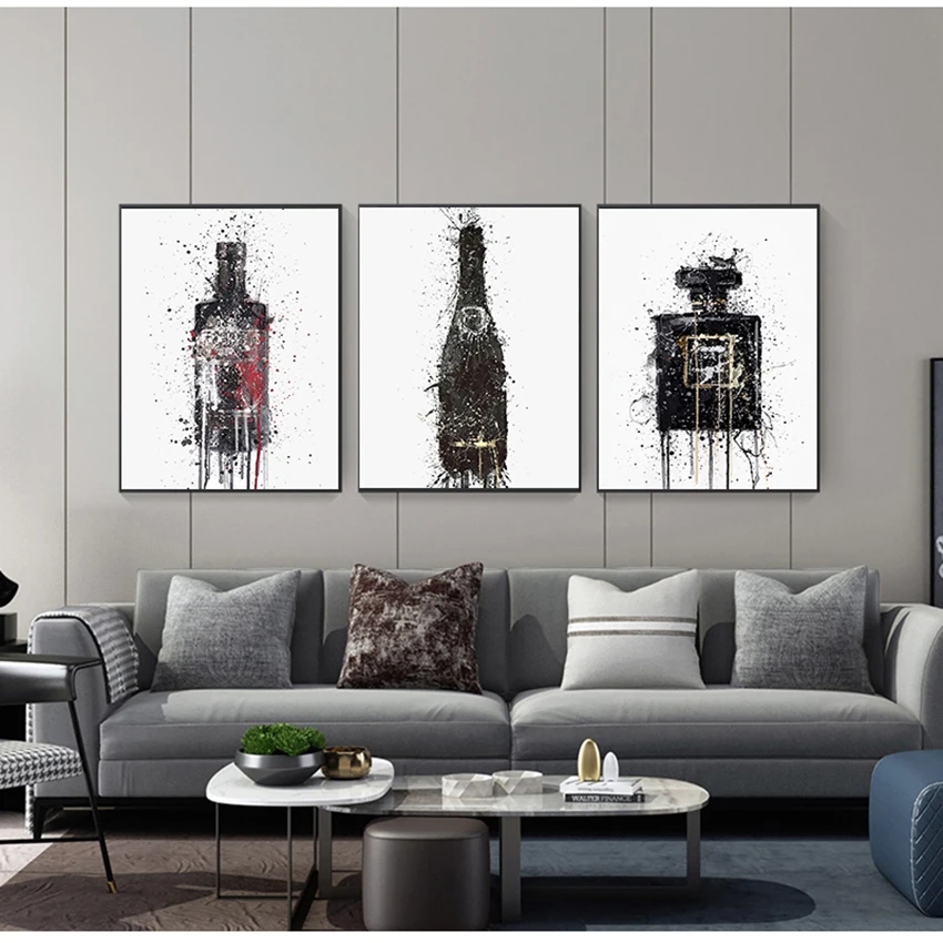 

Fashion Perfume Bottle Modular Wall Art Canvas Painting Nordic Living Room Bar Home Decor Picture Posters and Prints Cuadros