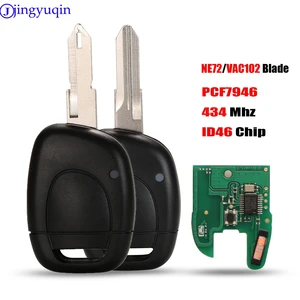 jingyuqin 1 Кнопка автомобилей дистанционного ключа управления для Renault Master Kangoo Clio Twingo VAC102 Лезвие PCF7946 ID46 Чип 433MHZ