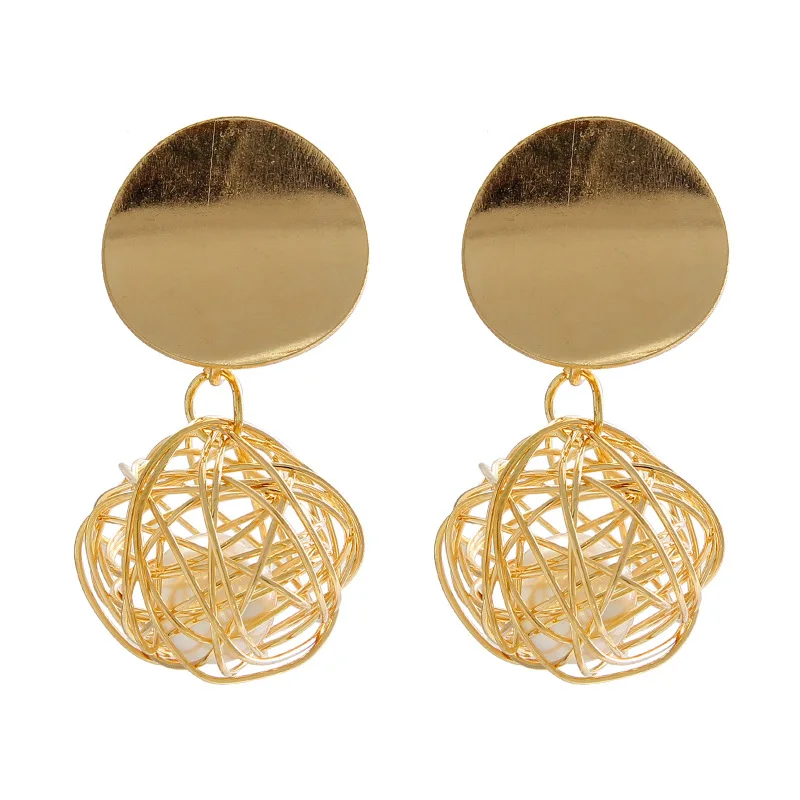 Новый горячий полый Имитация Жемчужный шар серьги гвоздики для женщин милый