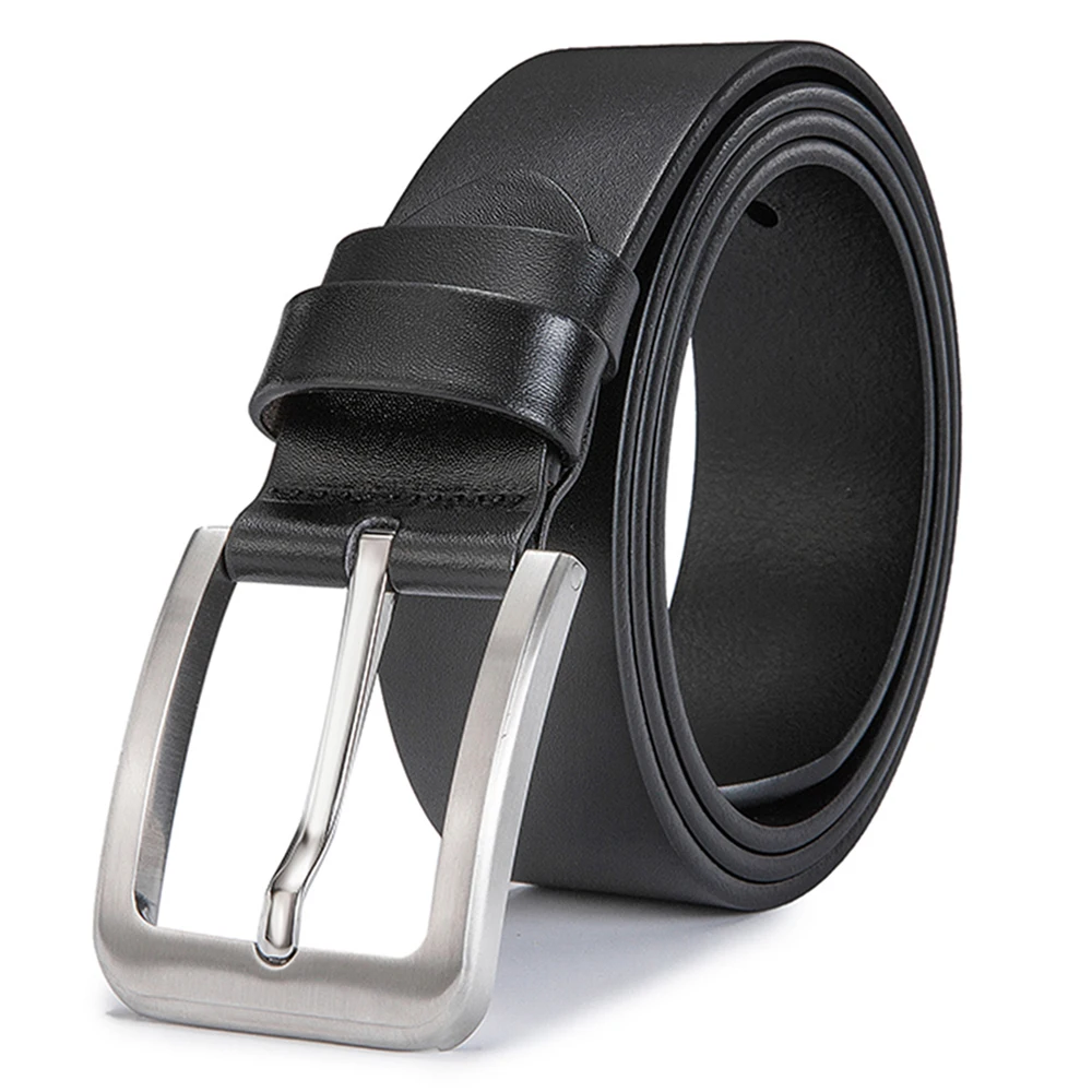 Мужской ремень из натуральной кожи с пряжкой язычком|Мужские ремни| |