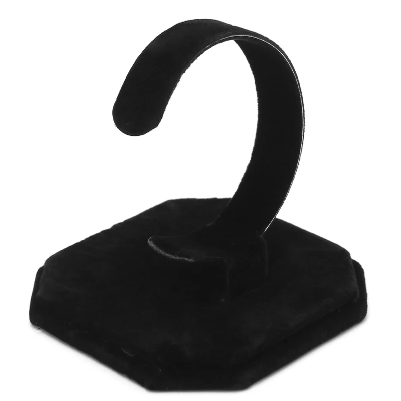 

1 PC Velvet C Type Design Jewelry Bracelet Bangle Watch Display Rack Stand Holder New Black/White