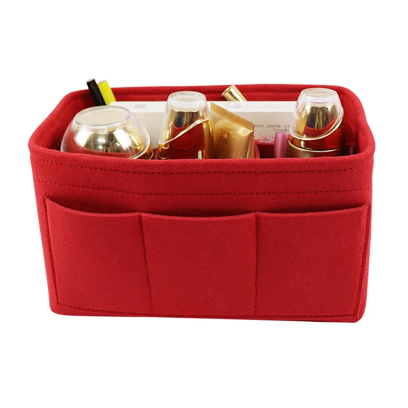 

Hot Sale Felt Cloth Insert Bag Organizer Cosmetic Bags Handbag Organizer Makeup Travel Inner Purse Portable bag in bag