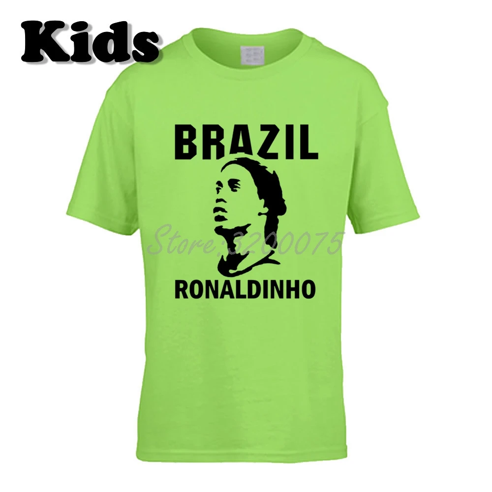 23 Детская футболка Ronaldo De Assis Moreira Ronaldinho 10, Бразильская Легенда Футболка с круглым вырезом для мальчиков и девочек W19032911 - Цвет: 23