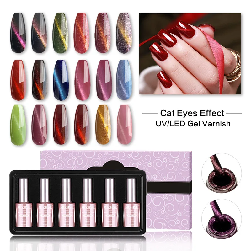 

MIZHSE 3D/9D Cat Eye Nail Gel Polish Set UV Colors Semi Permanent UV Nails Art For Manicure Gel Nail Polish Bulk