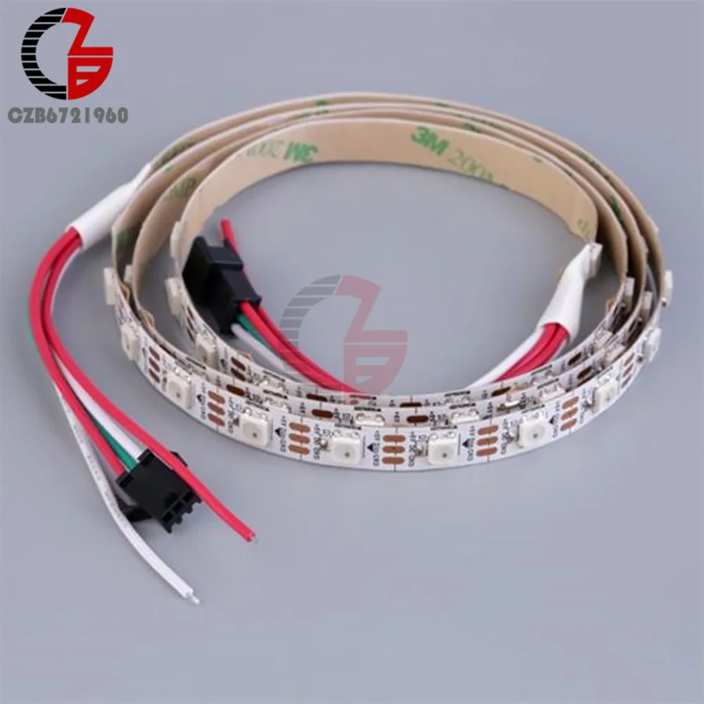 WS2812B RGB Светодиодная лента светильник 5 в 5050 адресная Диодная лента Ambi светильник для гирлянды ТВ ПОДСВЕТКА автомобиля Кухня аквариум - Испускаемый цвет: White PCB