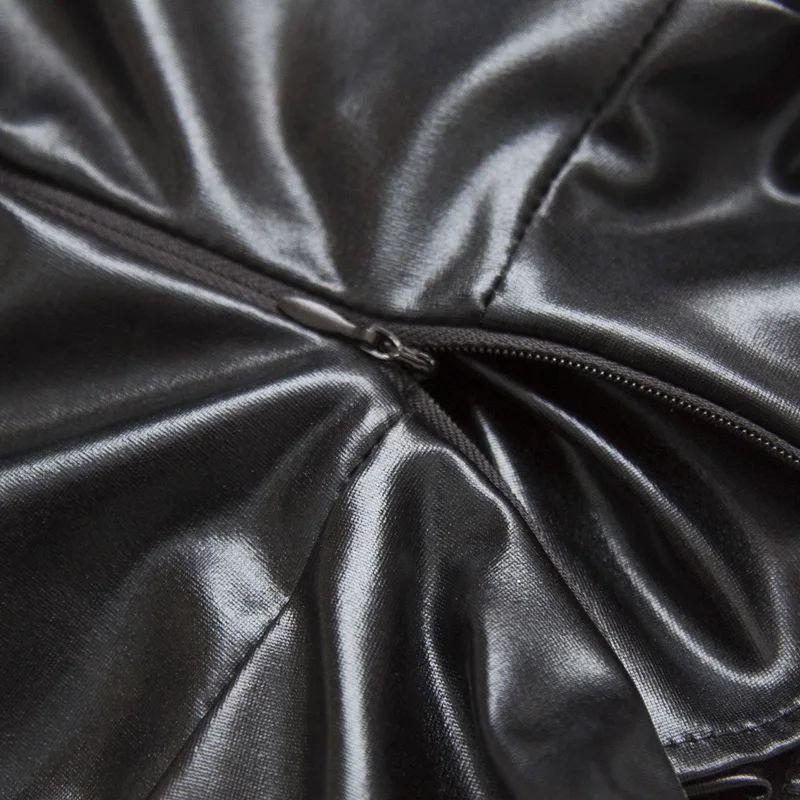 Ourbondage Блестящий ПУ кожи головы средства ухода за кожей Шеи ограничения в полной