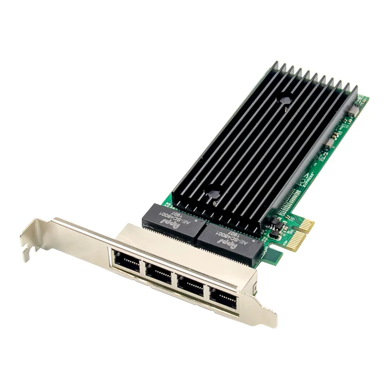 

PCI-E 4 port RJ45 server 1X PCIe x1 Intel 82576 chip 10/100/1000Mbps lan Quad port Server Gigabit network card 1000M Ethernet